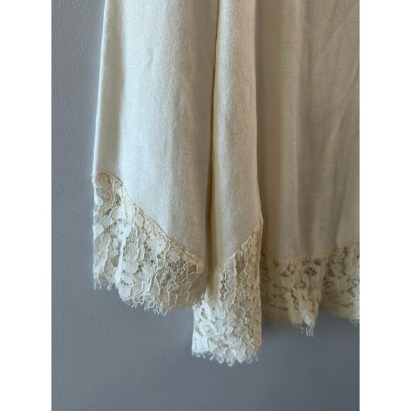Soft Surroundings Sweater Women's Small Ivory Isabeau Wool Cashmere Lace Trim - Picture 3 of 5